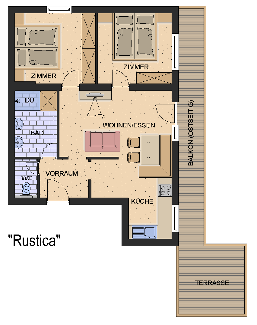 Floor plan from our Apartment Rustica
